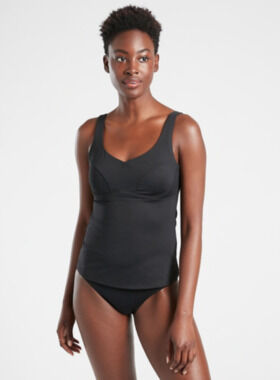 Athleta Bondi Bra Cup Underwire Tankini Top in Black